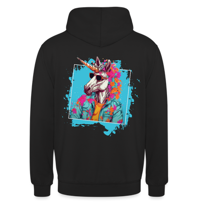 Unisex Hoodie - Flower-Horn - Schwarz