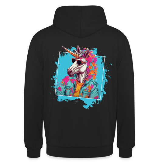 Unisex Hoodie - Flower-Horn - Schwarz