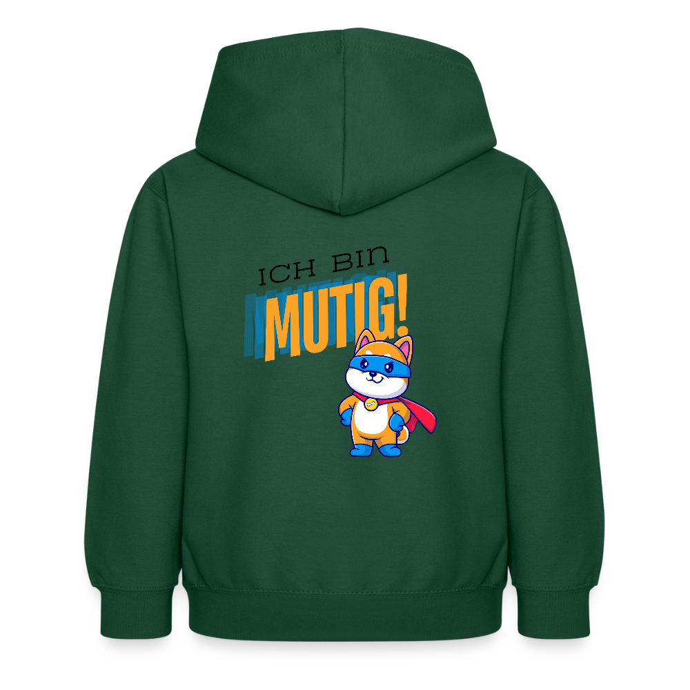 Kinder Hoodie - Ich bin mutig - Flaschengrün