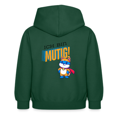 Kinder Hoodie - Ich bin mutig - Flaschengrün