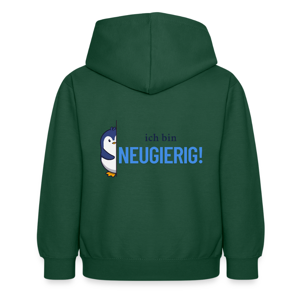 Kinder Hoodie - Ich bin neugierig - Flaschengrün