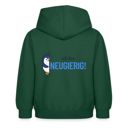 Kinder Hoodie - Ich bin neugierig - Flaschengrün
