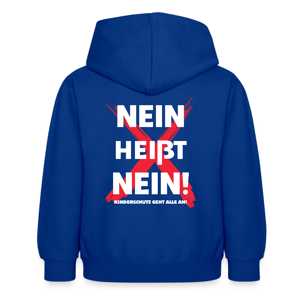 Kinder Hoodie - Nein heißt Nein! (weiß) - Royalblau