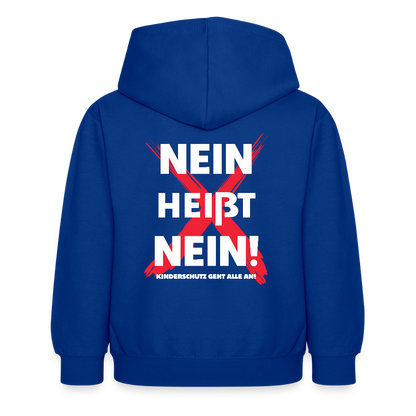 Kinder Hoodie - Nein heißt Nein! (weiß) - Royalblau
