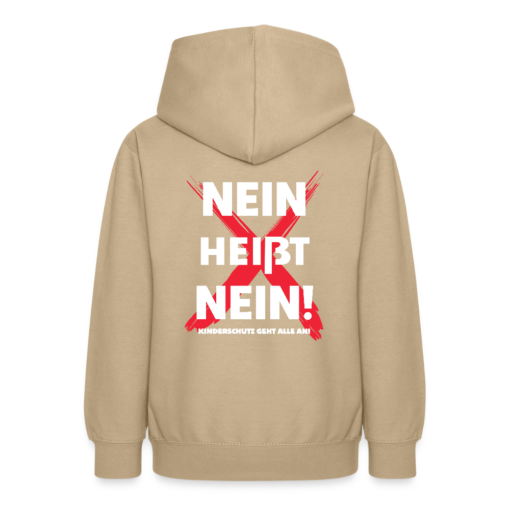 Teenager Hoodie - Nein heißt Nein! (weiß) - Sand