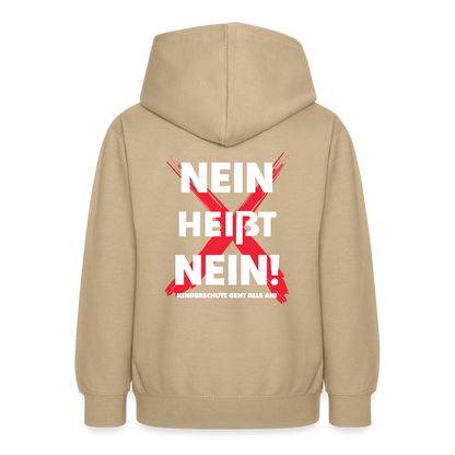 Teenager Hoodie - Nein heißt Nein! (weiß) - Sand