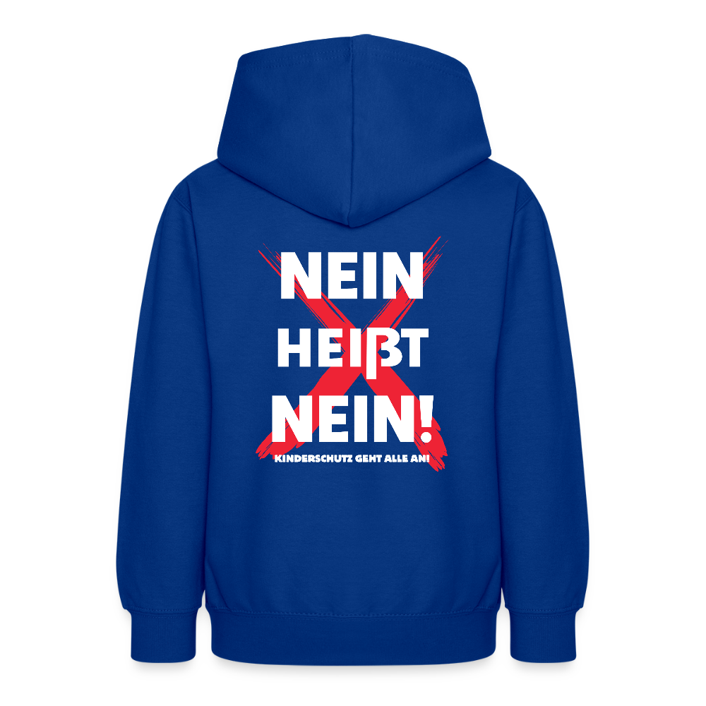 Teenager Hoodie - Nein heißt Nein! (weiß) - Royalblau