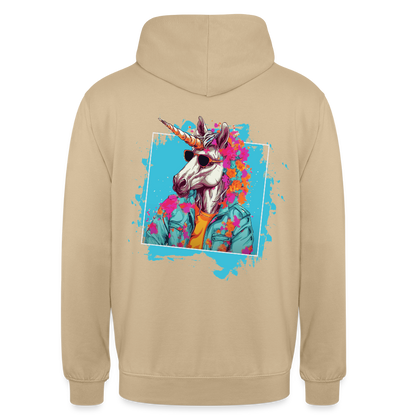 Unisex Hoodie - Flower-Horn - Beige