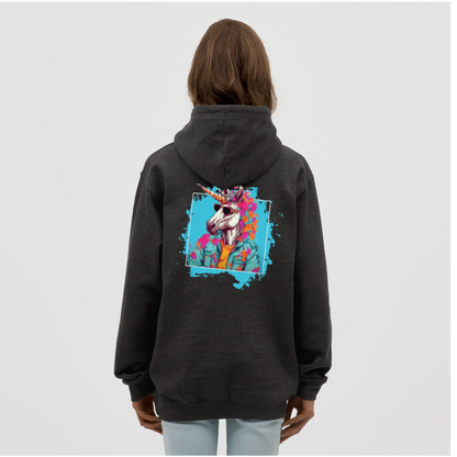 Unisex Hoodie - Flower-Horn - Anthrazit