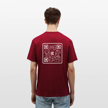 Männer T-Shirt - QR Code (Schwarz) - Ziegelrot