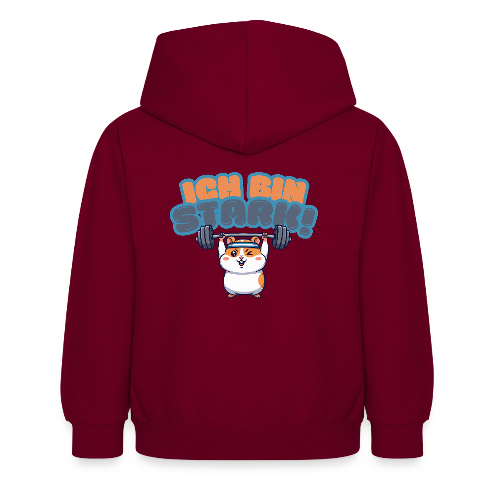 Kinder Hoodie - Ich bin stark - Bordeaux