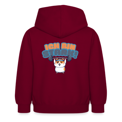 Kinder Hoodie - Ich bin stark - Bordeaux