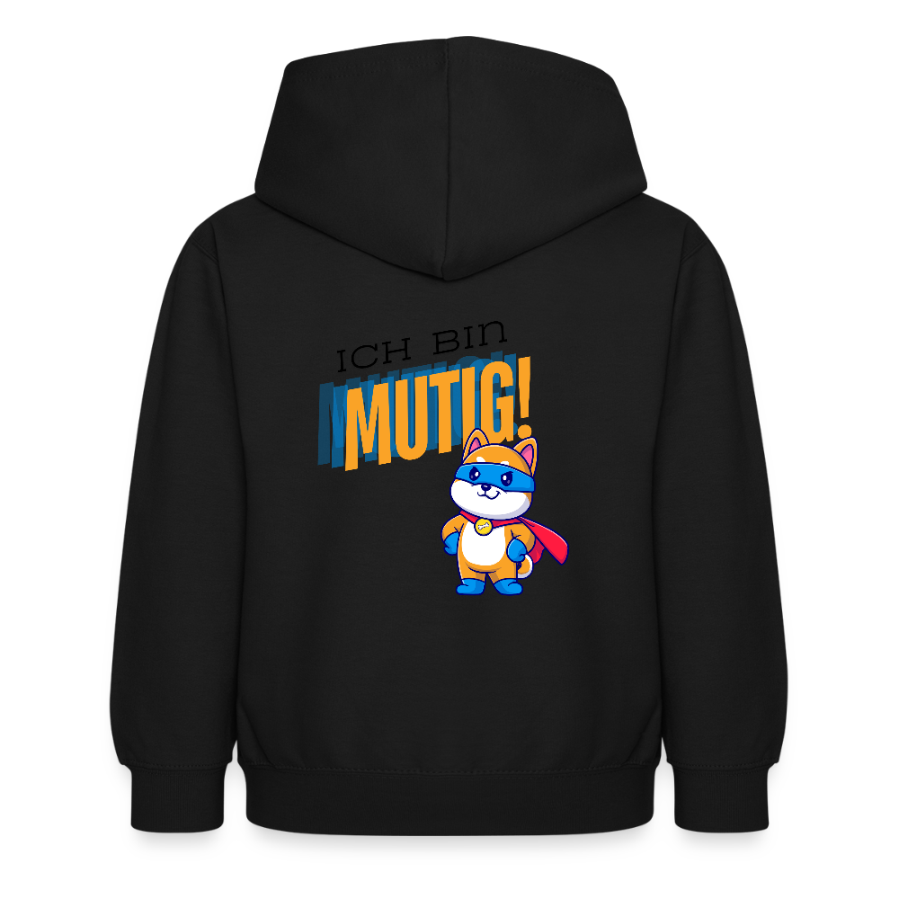 Kinder Hoodie - Ich bin mutig - Schwarz