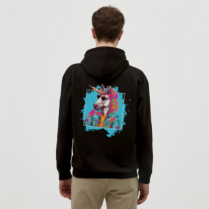 Unisex Hoodie - Flower-Horn - Schwarz