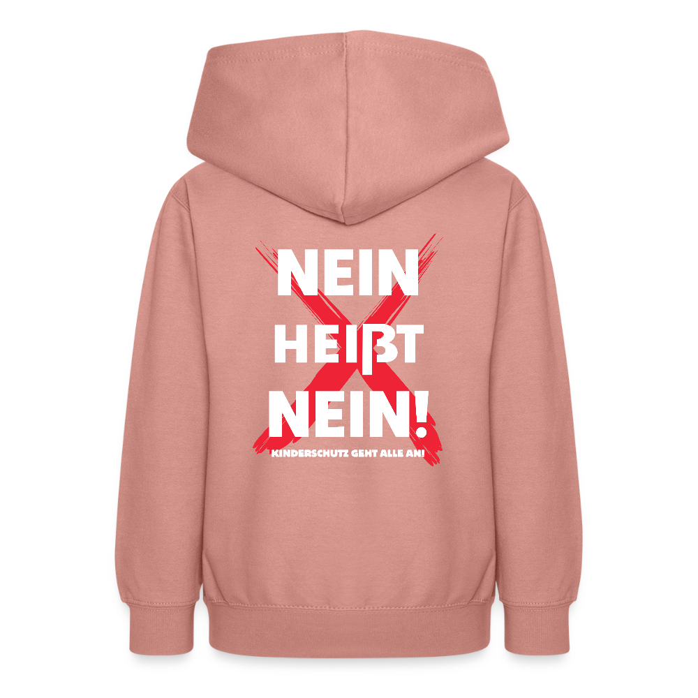 Teenager Hoodie - Nein heißt Nein! (weiß) - Altrosa