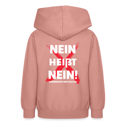 Teenager Hoodie - Nein heißt Nein! (weiß) - Altrosa
