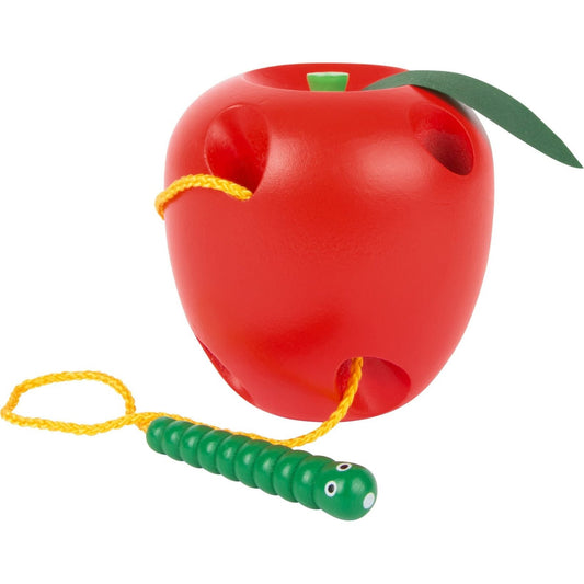 Fädelspiel Apfel und Wurm