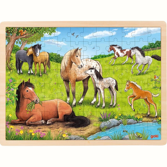Einlegepuzzle Sommer auf der Pferdewiese