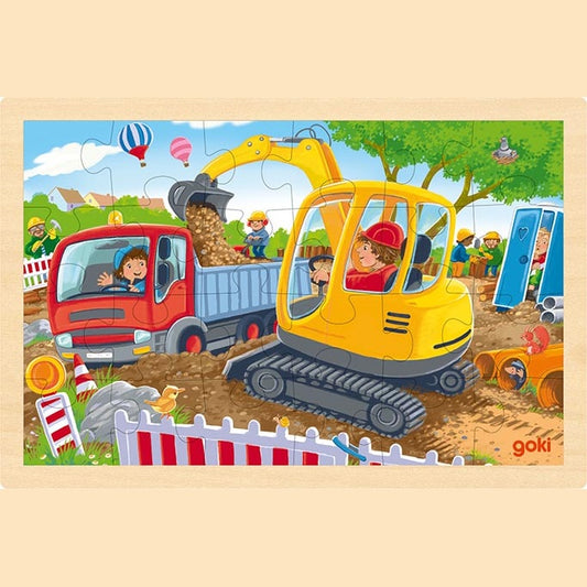 Einlegepuzzle Bagger