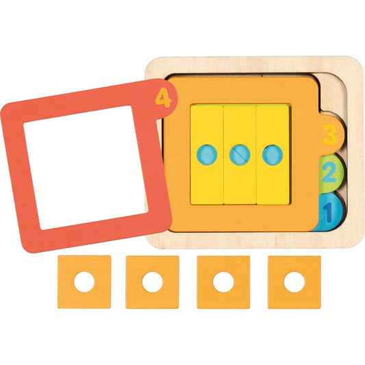 Schichtenpuzzle Zahlen und geometrische Formen