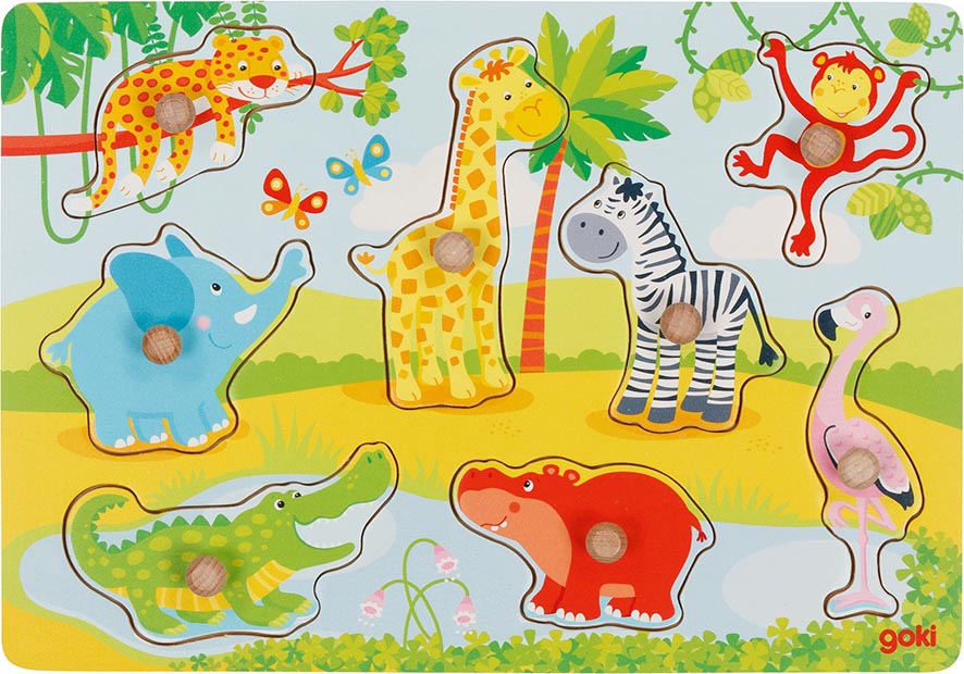 Steckpuzzle Afrikanische Tierkinder