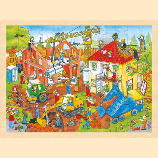 Einlegepuzzle Baustelle