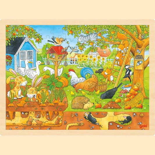 Einlegepuzzle Unser Garten über und unter der Erde