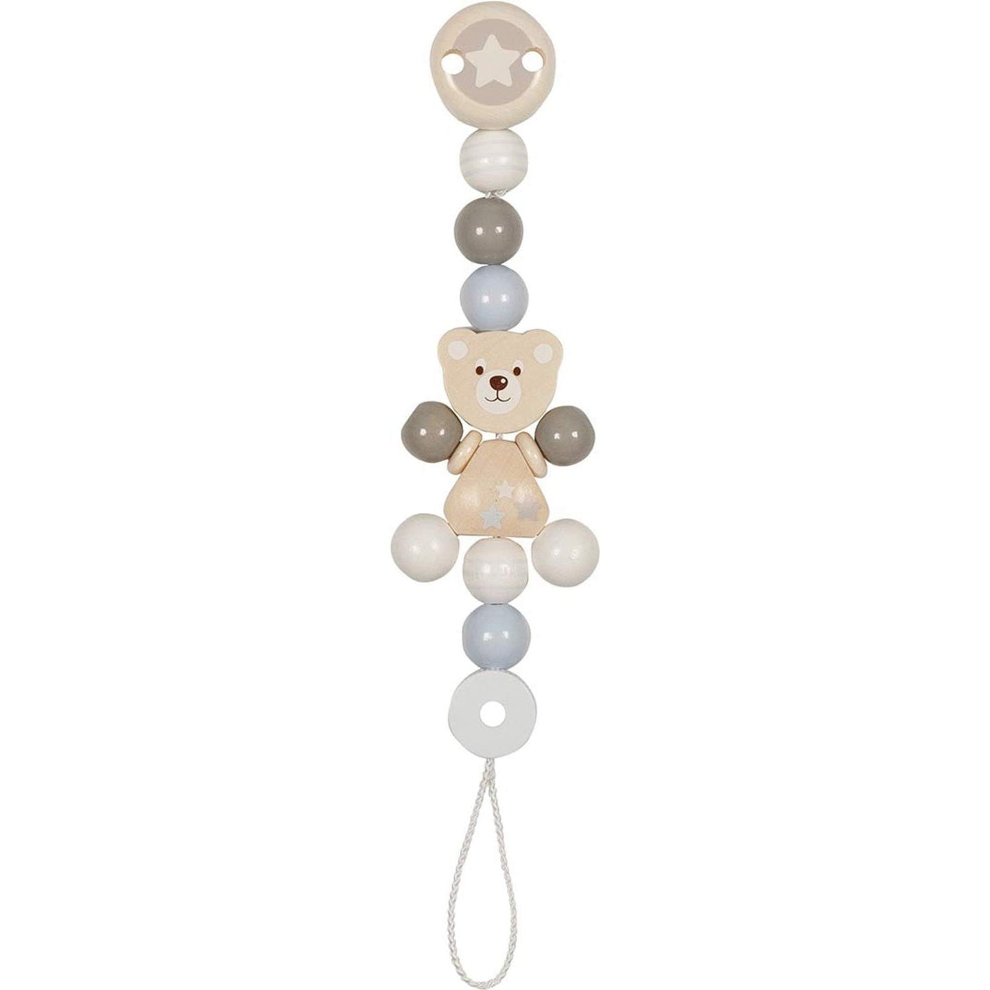 Schnullerkette mit liebevollen Motiven aus Naturmaterialien für Babys und Kleinkinder