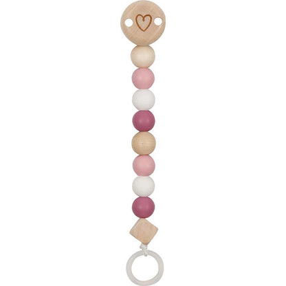 Schnullerkette Herz, pink