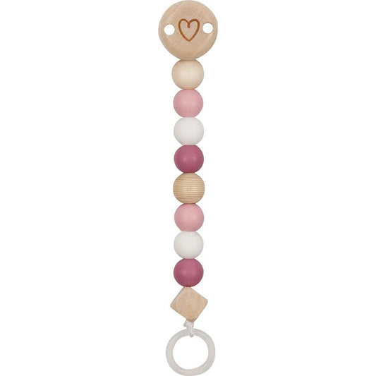 Schnullerkette Herz, pink