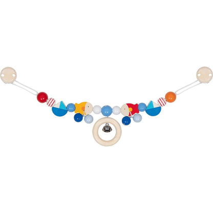 Kinderwagenkette mit verschiedenen Motiven und Clips – bunte Babywagen-Spielkette für unterwegs