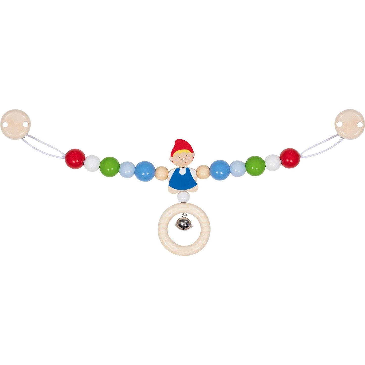 Kinderwagenkette mit verschiedenen Motiven und Clips – bunte Babywagen-Spielkette für unterwegs