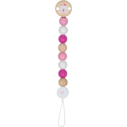 Schnullerkette mit liebevollen Motiven aus Naturmaterialien für Babys und Kleinkinder