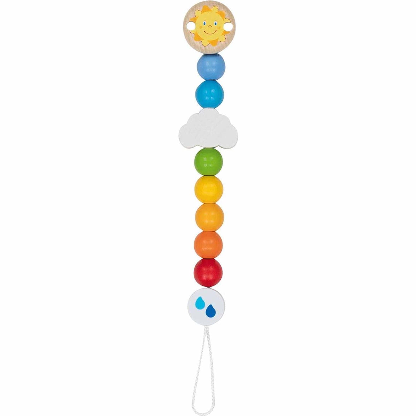 Schnullerkette mit liebevollen Motiven aus Naturmaterialien für Babys und Kleinkinder