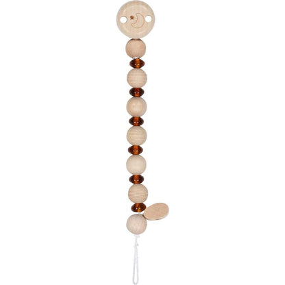 Schnullerkette mit liebevollen Motiven aus Naturmaterialien für Babys und Kleinkinder
