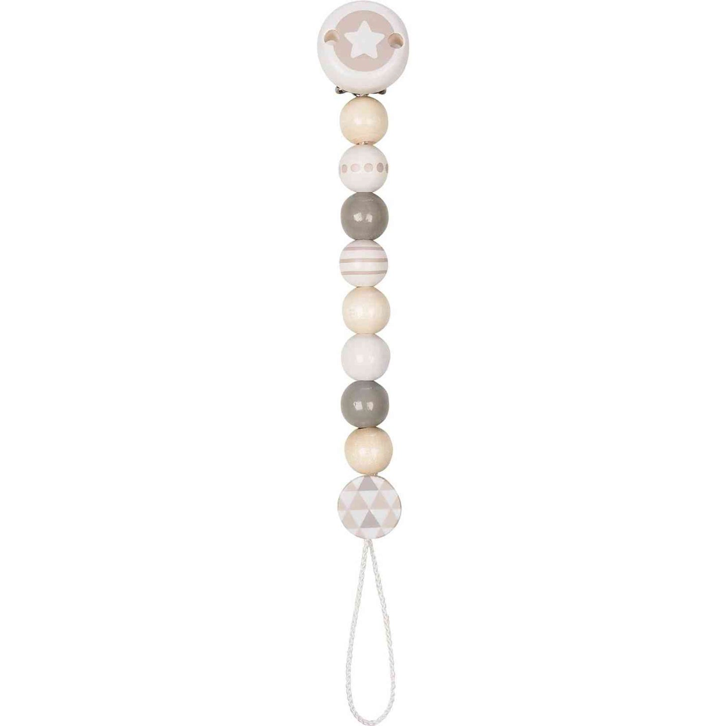 Schnullerkette mit liebevollen Motiven aus Naturmaterialien für Babys und Kleinkinder