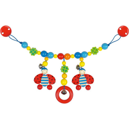 Kinderwagenkette mit verschiedenen Motiven und Clips – bunte Babywagen-Spielkette für unterwegs