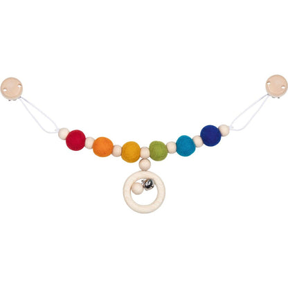 Kinderwagenkette mit verschiedenen Motiven und Clips – bunte Babywagen-Spielkette für unterwegs