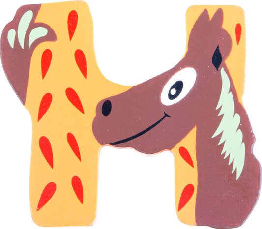 Holzbuchstabe Tiere H