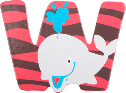 Holzbuchstabe Tiere W