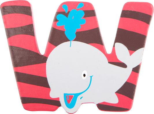 Holzbuchstabe Tiere W