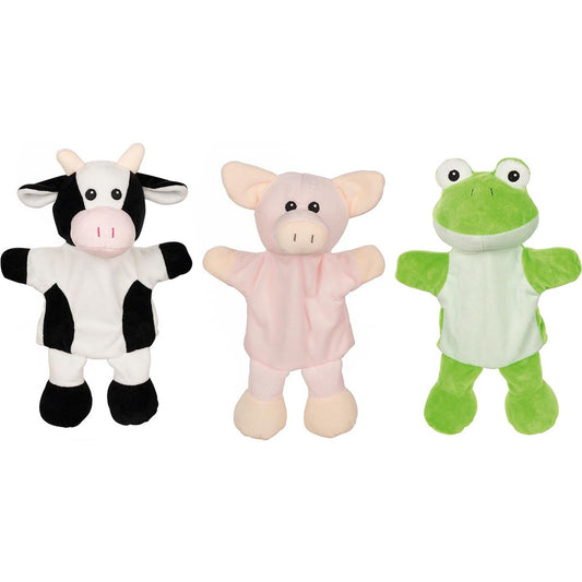 Handpuppen Kuh, Schwein, Frosch (mit Beinen)