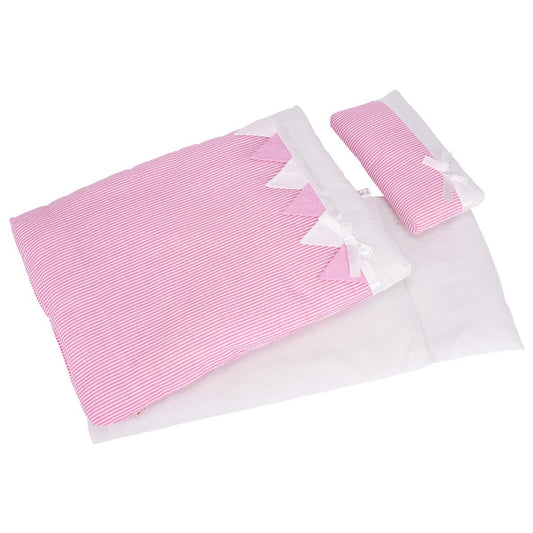 Puppenbettzeug rosa Streifen