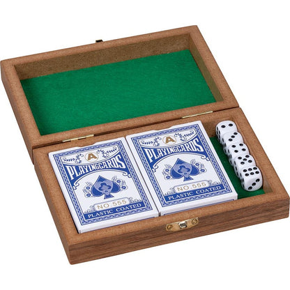 Spielkartenbox mit 5 Würfel und 2 Kartendecks á 54 Karten