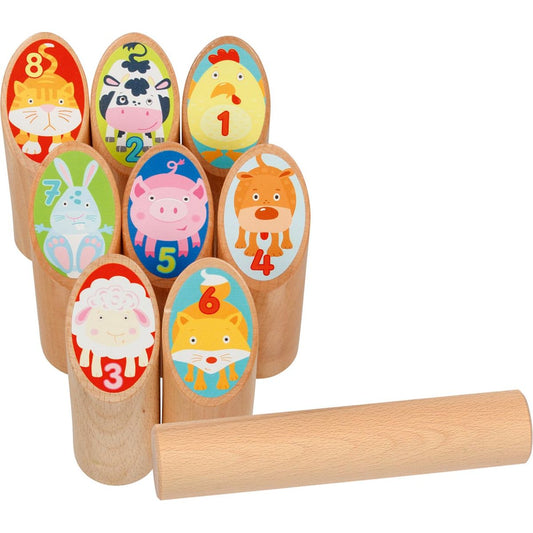 Wikingerspiel Tier Kubb, im Baumwollbeutel