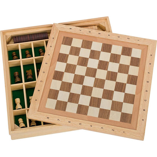Spiele-Set Schach, Dame und Mühle