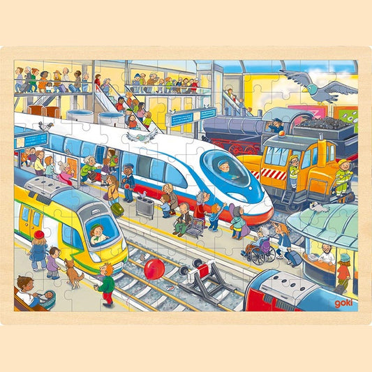 Einlegepuzzle Bahnhof