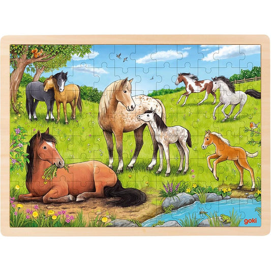Einlegepuzzle Sommer auf der Pferdewiese