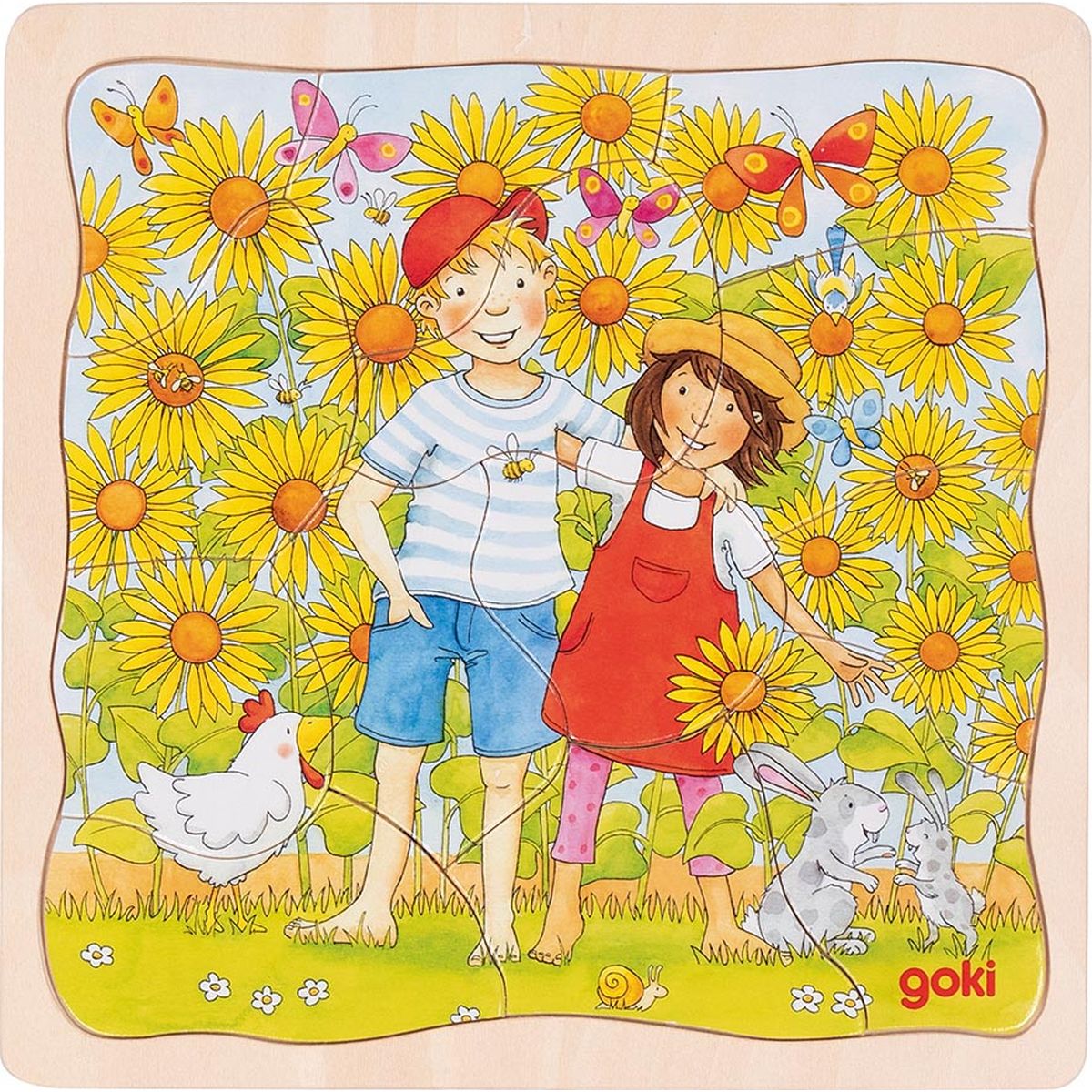 Schichtenpuzzle Sonnenblumenfeld