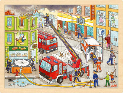 Einlegepuzzle Feuerwehreinsatz